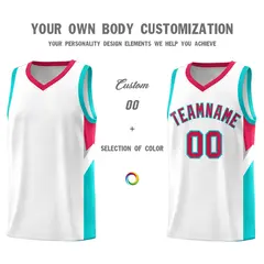 White Red Side Design Basketball Jersey Sports Uniform 3
