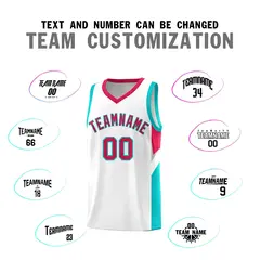 White Red Side Design Basketball Jersey Sports Uniform 4