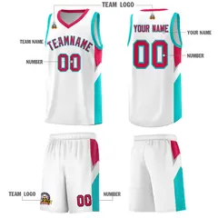 White Red Side Design Basketball Jersey Sports Uniform 5