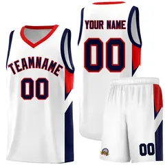 White Red Side Design Basketball Jersey Sports Uniform 1