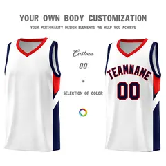 White Red Side Design Basketball Jersey Sports Uniform 3