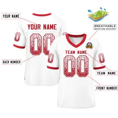 White Red-Silver Drift Fashion Mesh Football Jersey 2
