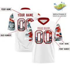 White Red Sleeve Ukiyo-e Auspicious Clouds Graffiti Football Jersey 2