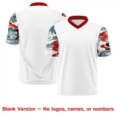 White Red Sleeve Ukiyo-e Auspicious Clouds Graffiti Football Jersey 7