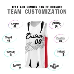 White Red Snake Scale Venomous Fang Graffiti Basketball Jersey 4