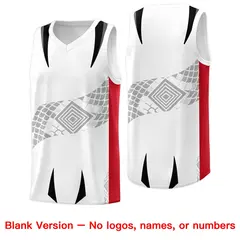 White Red Snake Scale Venomous Fang Graffiti Basketball Jersey 6