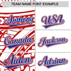 White Red Split Tribal Pattern Baseball Jersey 3