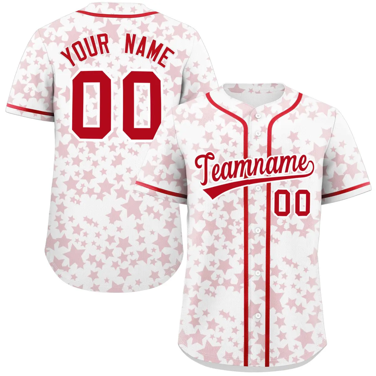 White Red Star Graffiti Authentic Baseball Jersey