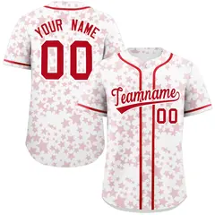 White Red Star Graffiti Authentic Baseball Jersey