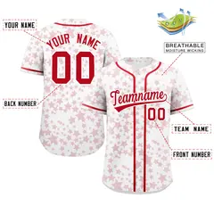 White Red Star Graffiti Authentic Baseball Jersey 2