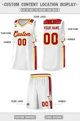 White Red Star Graffiti Basketball Jersey Sports Uniform 2