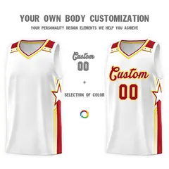 White Red Star Graffiti Basketball Jersey Sports Uniform 3