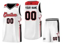 White Red Star Graffiti Basketball Jersey Sports Uniform 1