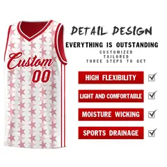 White Red Star Graffiti Sports Uniform Basketball Jersey 2