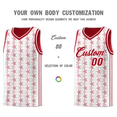 White Red Star Graffiti Sports Uniform Basketball Jersey 3