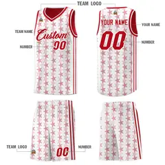 White Red Star Graffiti Sports Uniform Basketball Jersey 5
