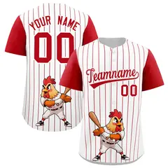 White Red Stripe Animals Graffiti Raglan Baseball Jersey