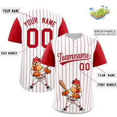 White Red Stripe Animals Graffiti Raglan Baseball Jersey 2