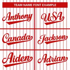 White Red Stripe Full Button Baseball Jersey 3