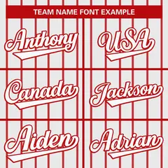 White Red Stripe Full Button Baseball Jersey 5