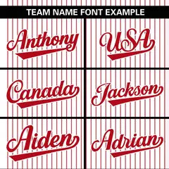 White Red Stripe Two-Button Softball Jersey 4