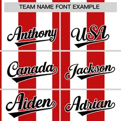 White Red Stripe Two-Button Softball Jersey 3