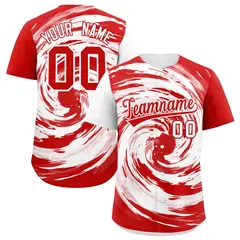 White Red Swirl Graffiti Pattern Authentic Baseball Jersey