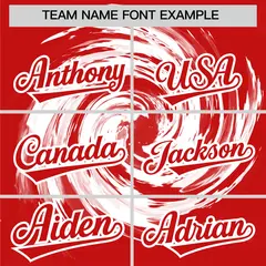 White Red Swirl Graffiti Pattern Authentic Baseball Jersey 3