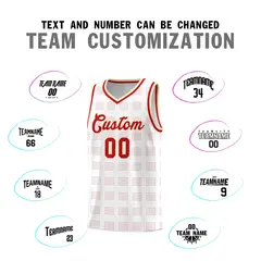 White Red Trailblazer Dot Pattern Basketball Jersey 4