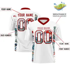 White Red Ukiyo-e Auspicious Clouds Graffiti Football Jersey 2