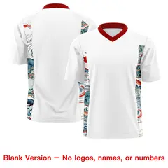 White Red Ukiyo-e Auspicious Clouds Graffiti Football Jersey 7