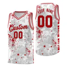 White Red Vice Burst Graffiti Basketball Jersey 1