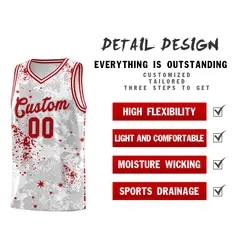 White Red Vice Burst Graffiti Basketball Jersey 2