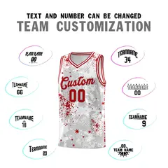 White Red Vice Burst Graffiti Basketball Jersey 4