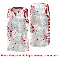 White Red Vice Burst Graffiti Basketball Jersey 6
