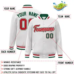 White Red-White Classic Varsity Full-Snap Letterman Jacket 2