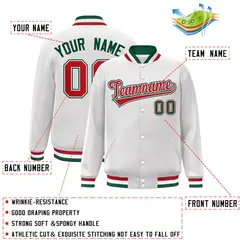 White Red-White Classic Varsity Full-Snap Letterman Jacket 2