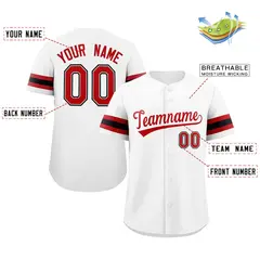 White Red-White Full-Button Classic Baseball Jersey 2