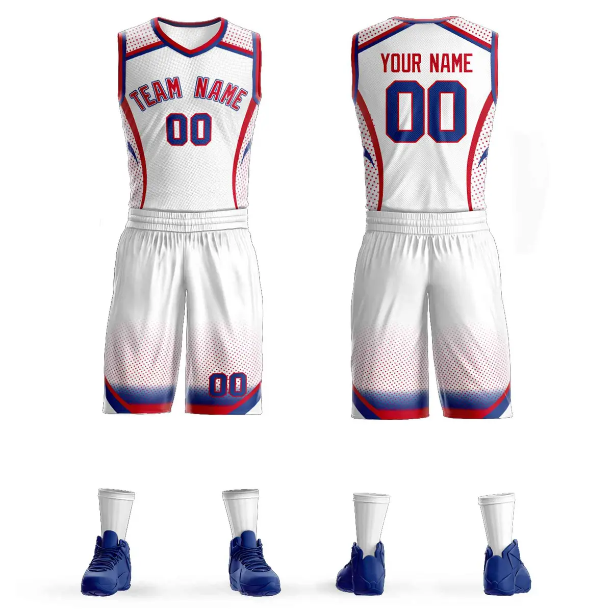 White Red-White Graffiti Points Element Basketball Jersey