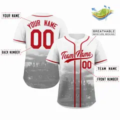White Red-White Philadelphia City Skyline Baseball Jersey 2