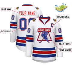 White Red White-Royal Classic Hockey Jersey 2