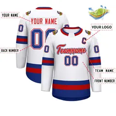 White Red White-Royal Classic Hockey Jersey 2