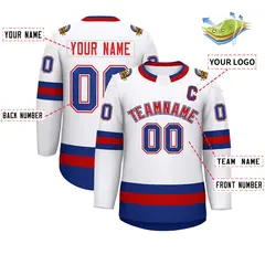 White Red White-Royal Classic Hockey Jersey 2