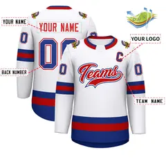 White Red White-Royal Classic Hockey Jersey 2