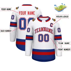 White Red White-Royal Classic Hockey Jersey 2