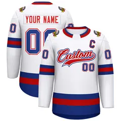 White Red White-Royal Classic Hockey Jersey