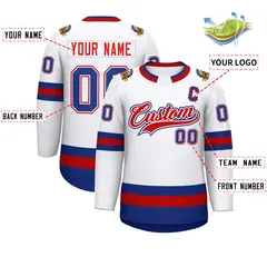 White Red White-Royal Classic Hockey Jersey 2