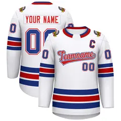 White Red White-Royal Classic Hockey Jersey