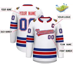 White Red White-Royal Classic Hockey Jersey 2