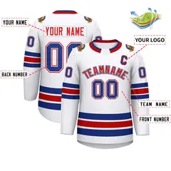 White Red White-Royal Classic Hockey Jersey 2